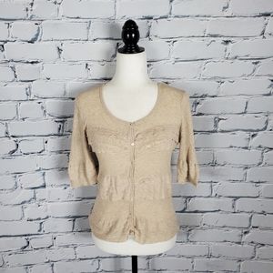Cotton On by Autumn Cashmere Tan Ruffle Cardigan